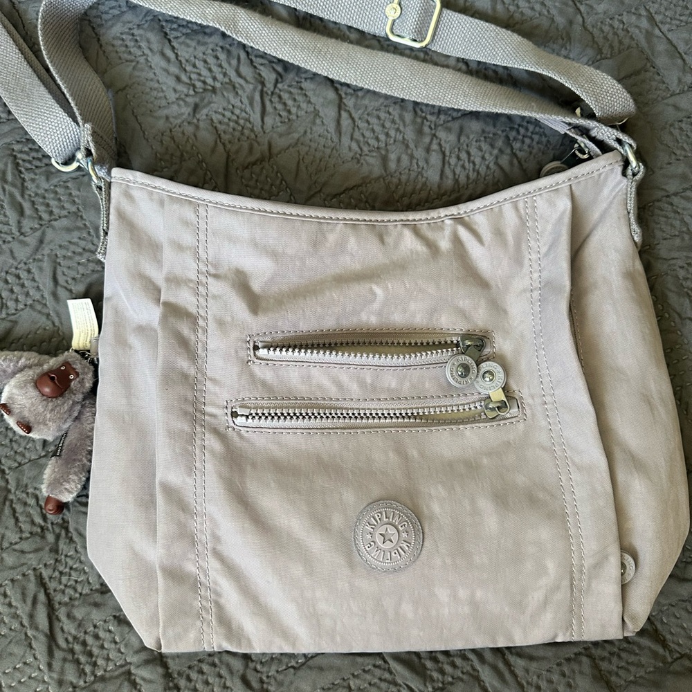 Kipling Light Gray Crossbody Bag